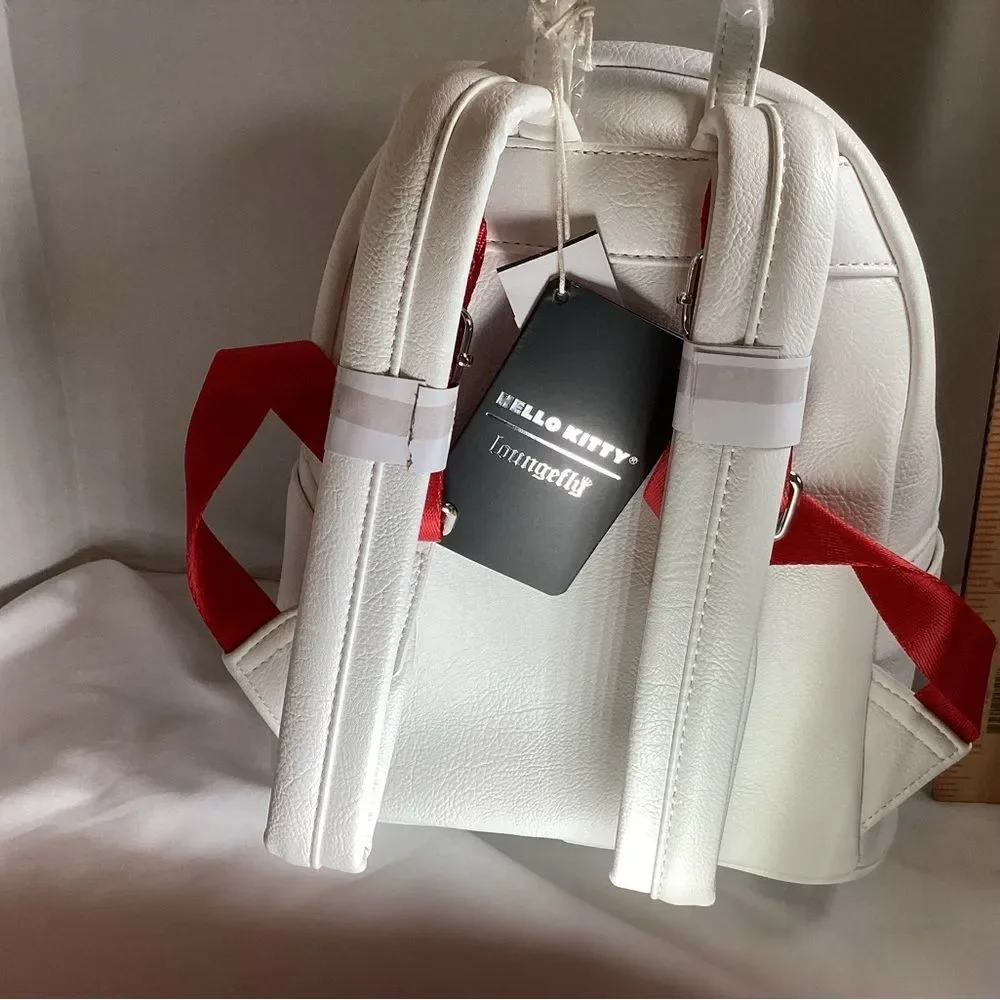 Loungefly, Hello Kitty Backpack. Red & White - Picture 3 of 7